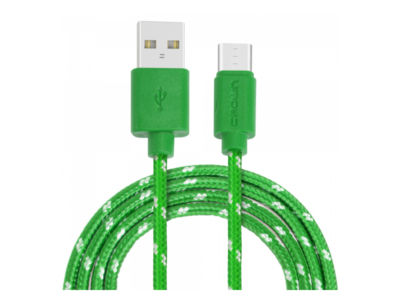 Кабель USB - Type-C  3042C CrownMicro Зеленый