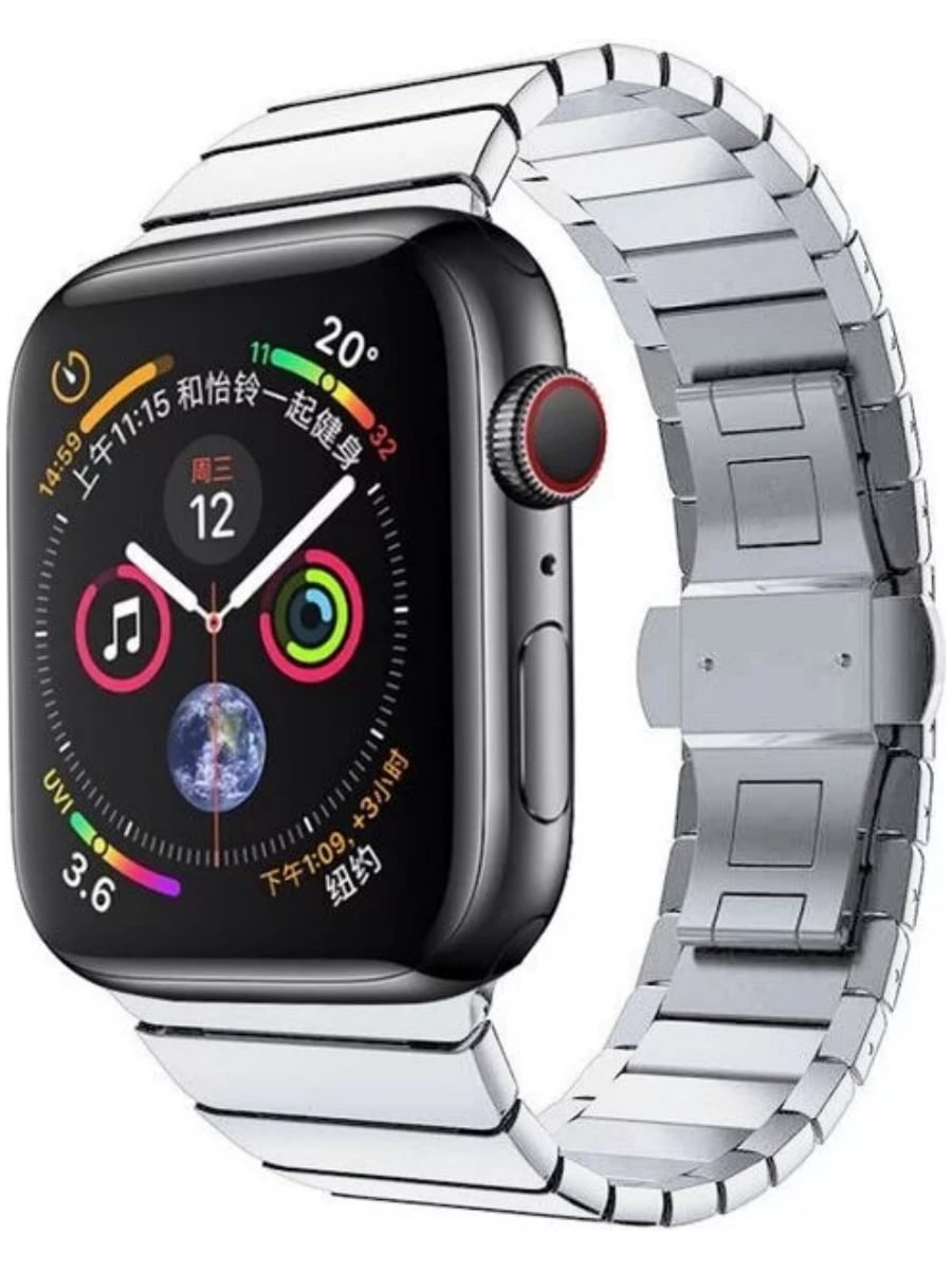 Ремешок для Apple Watch 42/44/45 Gurdini Stainless Steel Link Bracelet