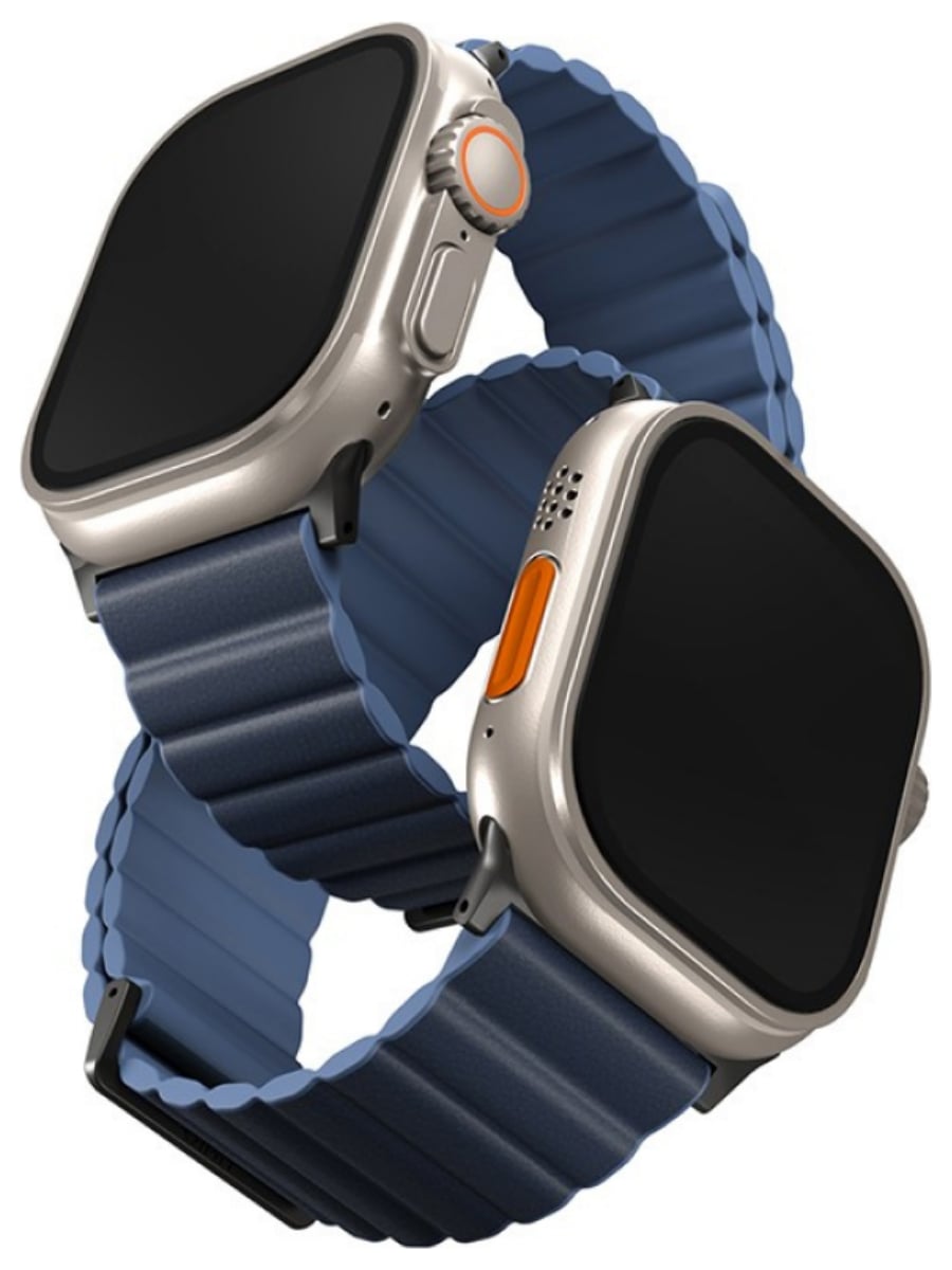 Ремешок для Apple Watch 49/45/44/42 Uniq Revix Premium (Синий)