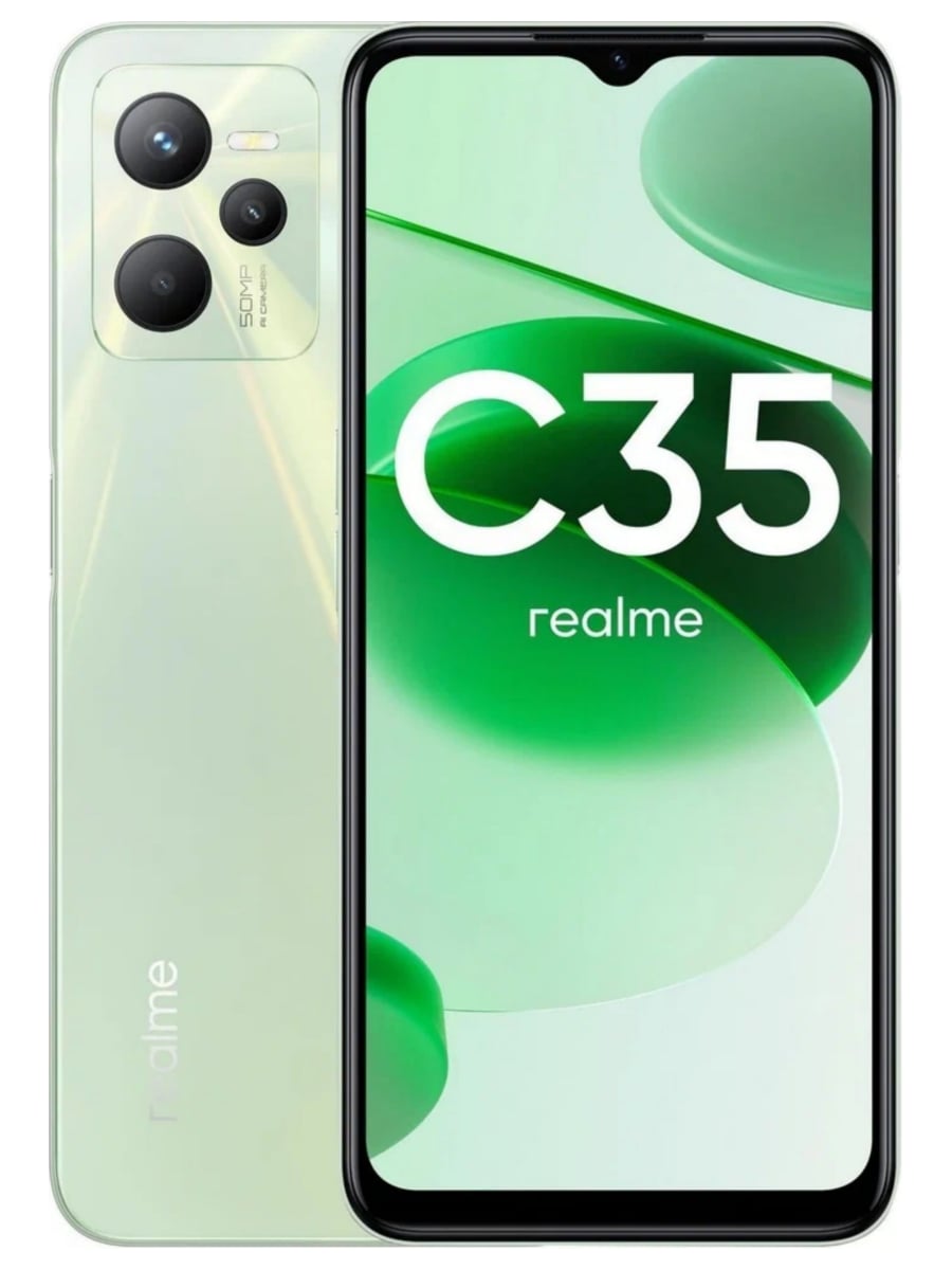 Realme С35 4/64 Гб (Зеленый): купить по выгодной цене в интернет-магазине  Мобиком.ру – описание Realme С35 4/64 Гб (Зеленый), фото, отзывы