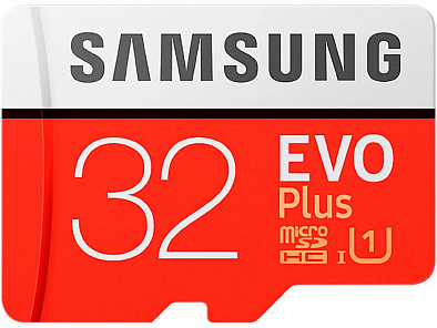 Карта памяти MicroSD Samsung 32GB Evo Plus с адаптером